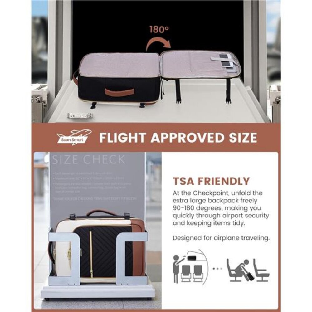LOVEVOOK Large Travel Backpack for Women, TSA Carry on Backpack for Airplanes, - Picture 2 of 7